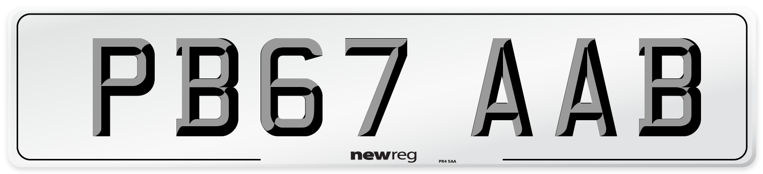 PB67 AAB Number Plate from New Reg